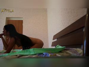 Canine Deliverance: Olya Cums under the Dog's Penetration