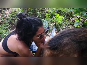 Dirty dog   scene, slut who lets her dog fuck her pussy
