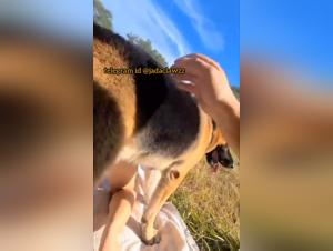 An intense sexual experience with a dog in the zoo