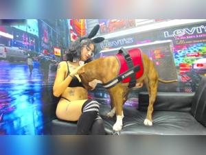 Intense Bestiality: Martina's Sensual Exploration with Two Dogs