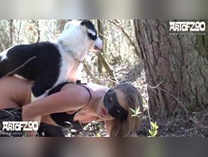 Dogwoman and the dog in an extreme porn scene