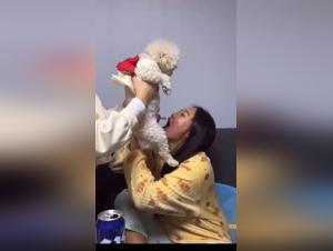 Hardcore piss, dominatrix and her dog in an obscene ritual