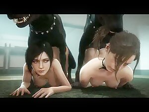 High quality zoophilia animation with Ada Wong and Claire Redfield