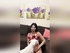 Slut abandons herself to the red dog