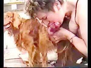 Dog sex video: mature aunt indulges in bestiality