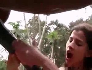 Forced Oral Creampie, Submissive Brunette