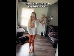 Tail flicks with dog on DogTube: zoophilic sluts are crazy for love!