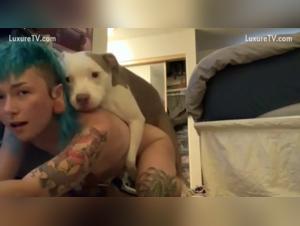 Let's explore the buried desires, amateur and his dog in action