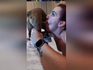 Canine Sucker Punch: A Girl's Deep Throat for Her Dog