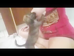 Intense zoophilia scene with a dog